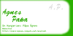 agnes papa business card
